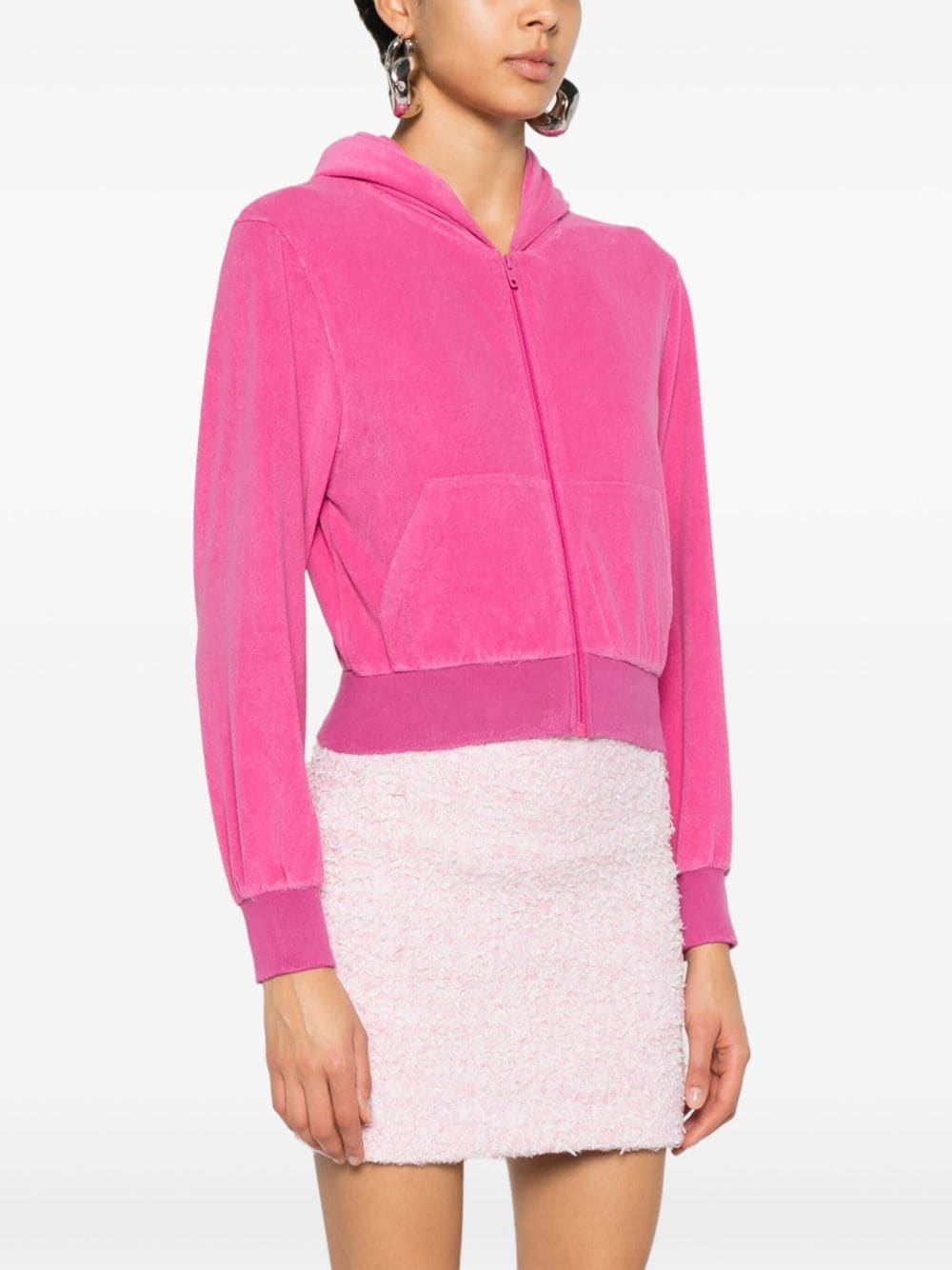 BALENCIAGA Balenciaga Women Velvet Zipped Hoodie
