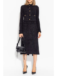 Balenciaga Women Tweed Midi Skirt