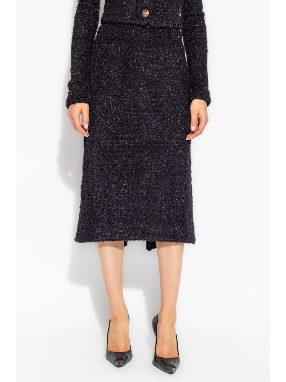 Balenciaga Women Tweed Midi Skirt