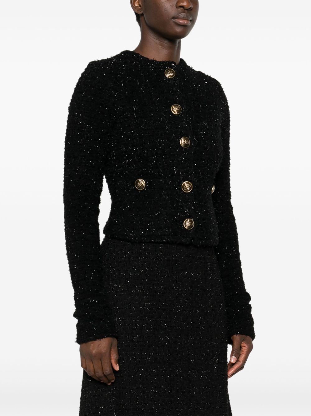 Balenciaga Women Bouclé Cropped Jacket