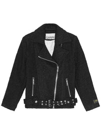 GANNI Ganni Women Boucle Wool Biker Jacket