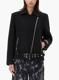 GANNI Ganni Women Boucle Wool Biker Jacket