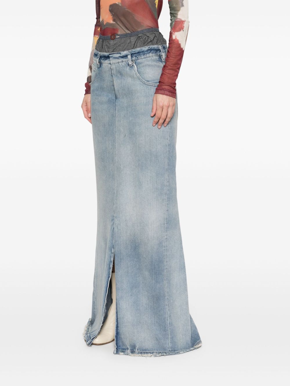 Maison Margiela Women Denim Cotton Maxi Skirt