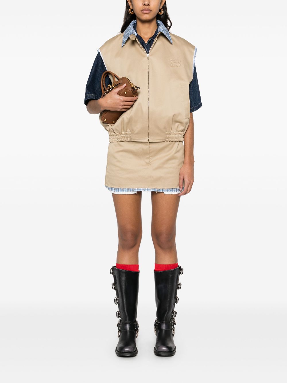 Miu Miu Women Cotton Mini Skirt