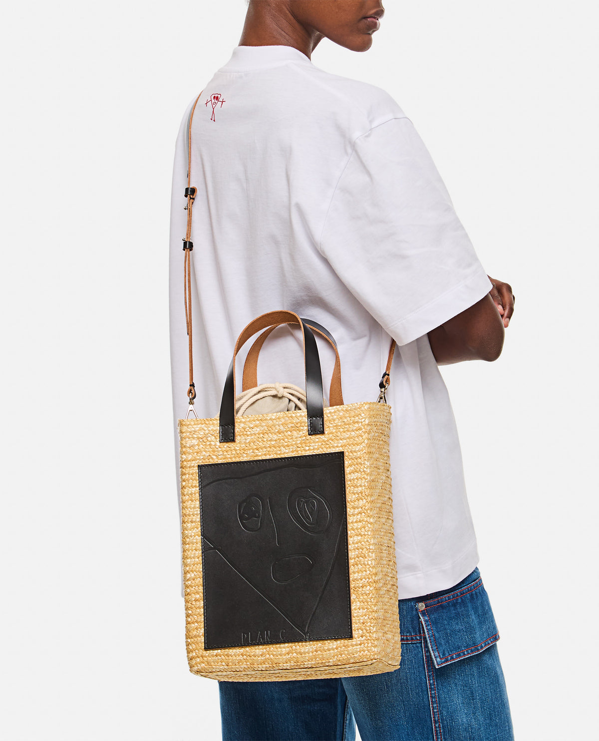 Plan C Women Straw Medium Shopper