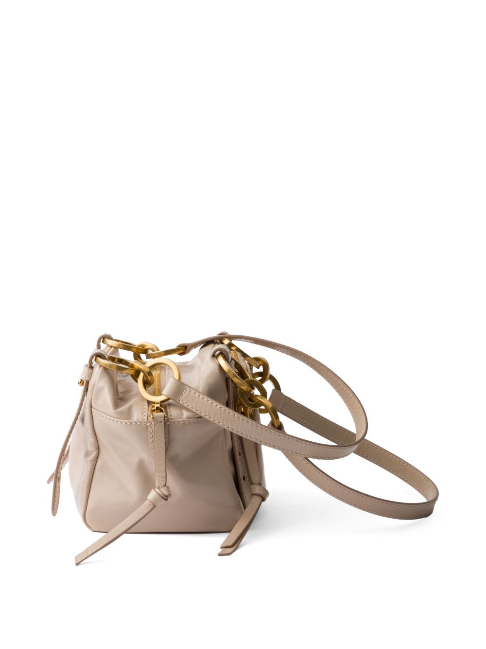 Prada Women Prada Dangle Mini Leather Bucket Bag