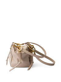 Prada Women Prada Dangle Mini Leather Bucket Bag