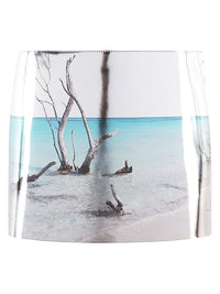 Prada Women Printed Leather Mini Skirt