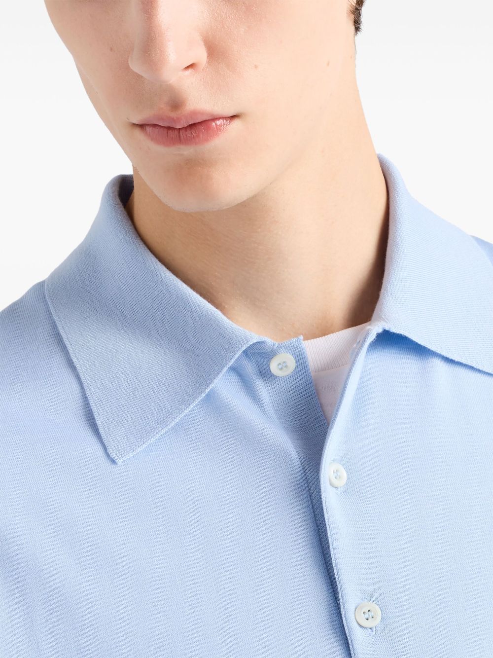 PRADA Prada Men Logo Wool Polo Shirt