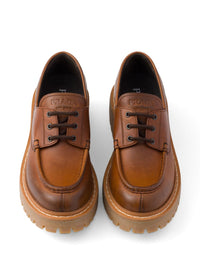 Prada Women Leather Lace-Up Loafers