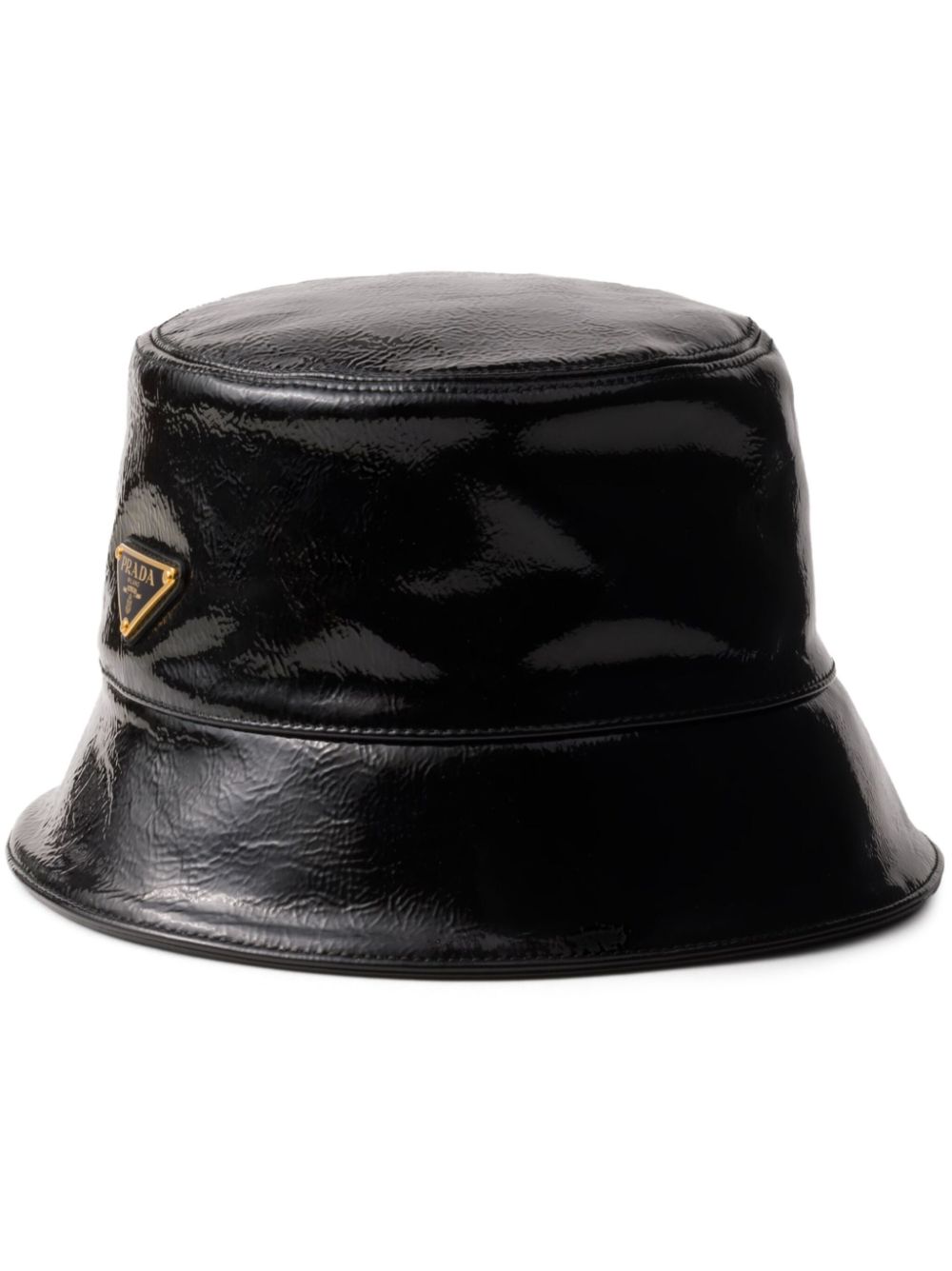 Prada Women Patent Leather Bucket Hat