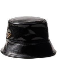 Prada Women Patent Leather Bucket Hat