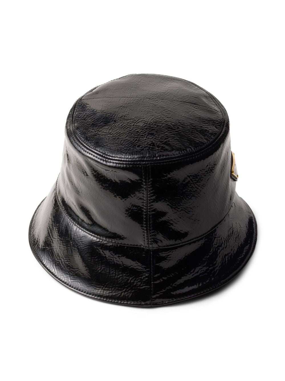 Prada Women Patent Leather Bucket Hat