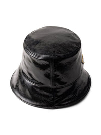 Prada Women Patent Leather Bucket Hat