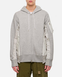 Sacai Men Sweatshirt With Nylon Twill Hoodie