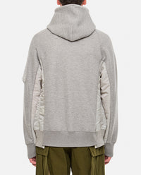 Sacai Men Sweatshirt With Nylon Twill Hoodie