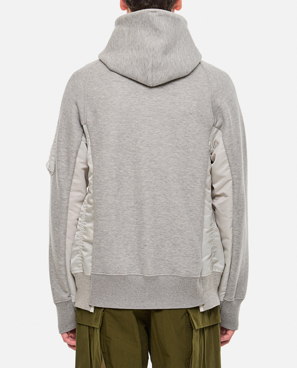 Sacai Men Sweatshirt With Nylon Twill Hoodie