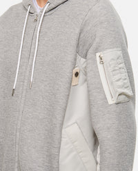 Sacai Men Sweatshirt With Nylon Twill Hoodie
