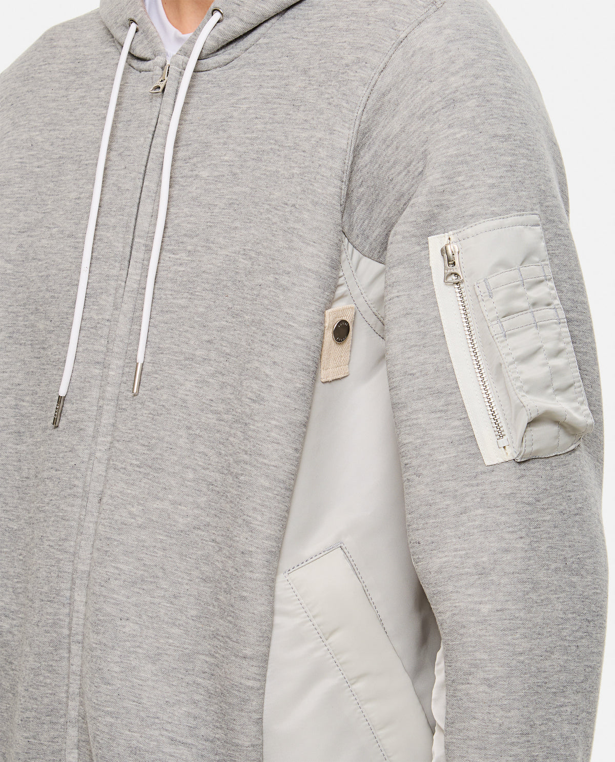 Sacai Men Sweatshirt With Nylon Twill Hoodie