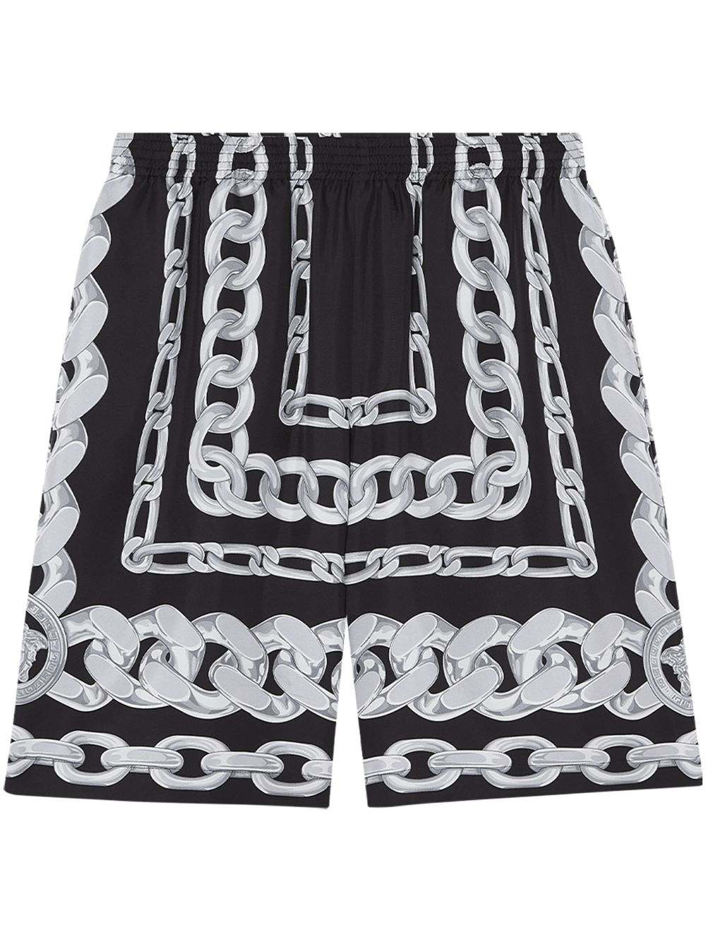 Versace Men Medusa Chain Silk Shorts