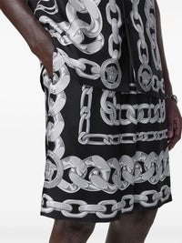 Versace Men Medusa Chain Silk Shorts