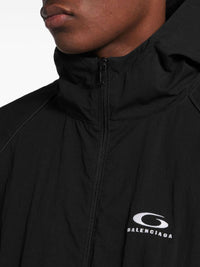 Balenciaga Men Logo Hooded Jacket