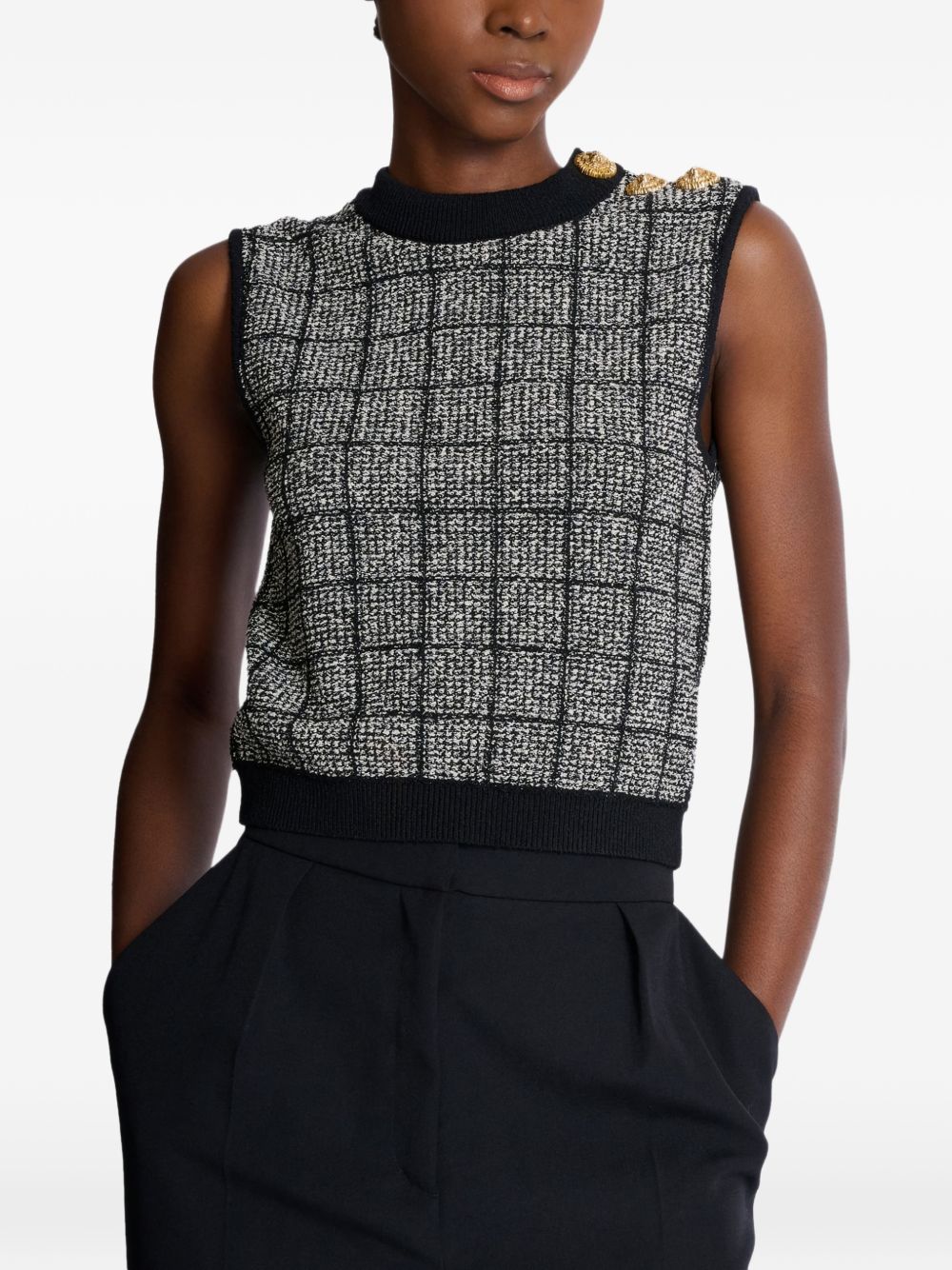 Balmain Women Tweed Tank Top