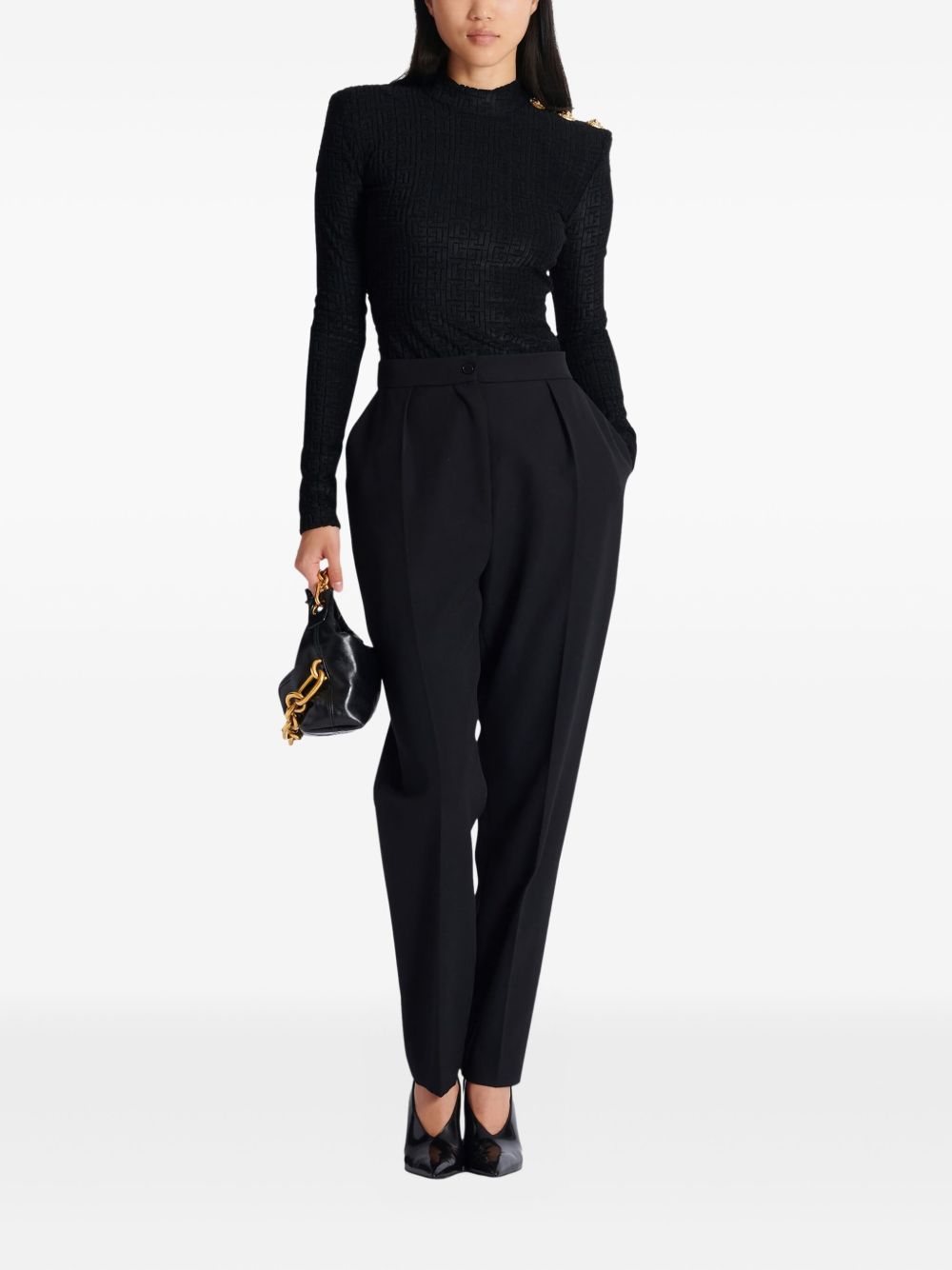 BALMAIN Balmain Women Monogram High-Neck Top