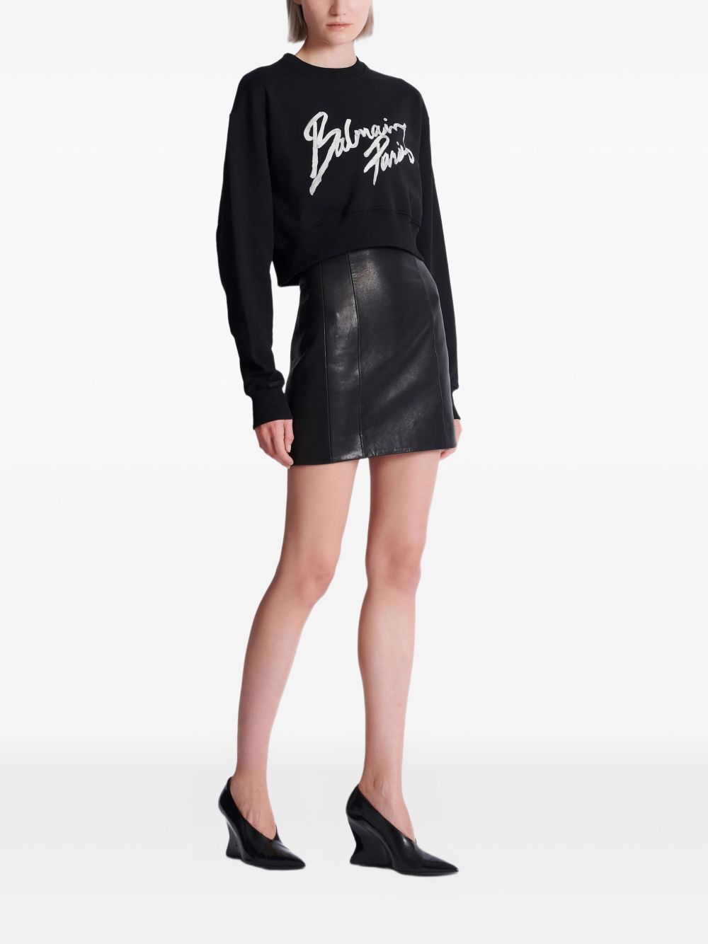 BALMAIN Balmain Women Logo Cropped Sweatshirt