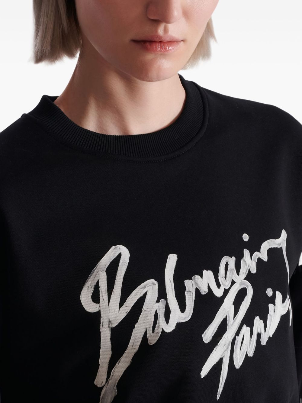 BALMAIN Balmain Women Logo Cropped Sweatshirt