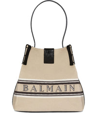 BALMAIN Balmain Women Release Canvas And Leather Bucket Bag