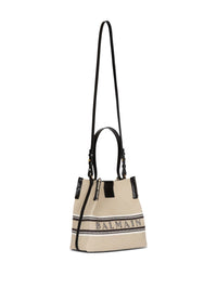 BALMAIN Balmain Women Release Canvas And Leather Bucket Bag