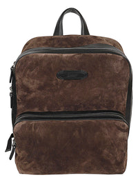 Brioni Men Via Veneto Suede Leather Backpack