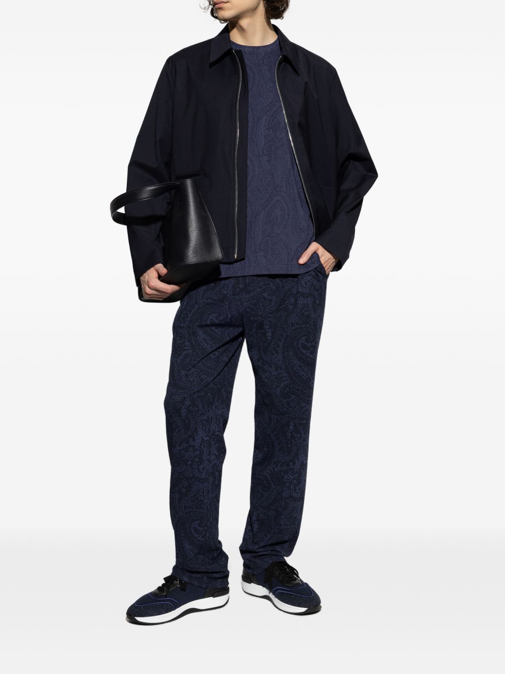 Brioni Men Cotton And Linen Blend Sneakers