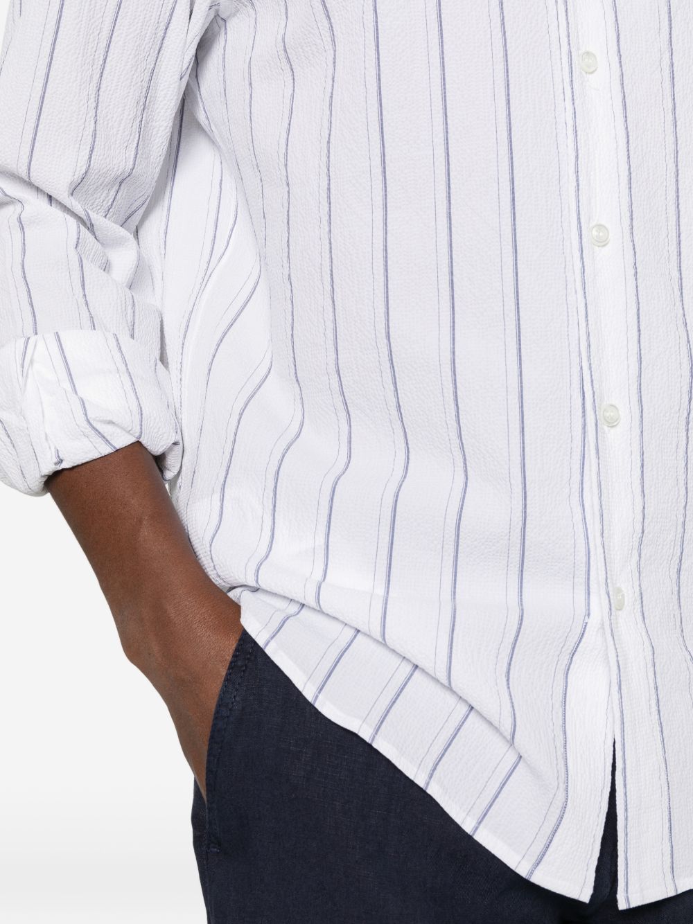 Brioni Men Striped Cotton Shirt