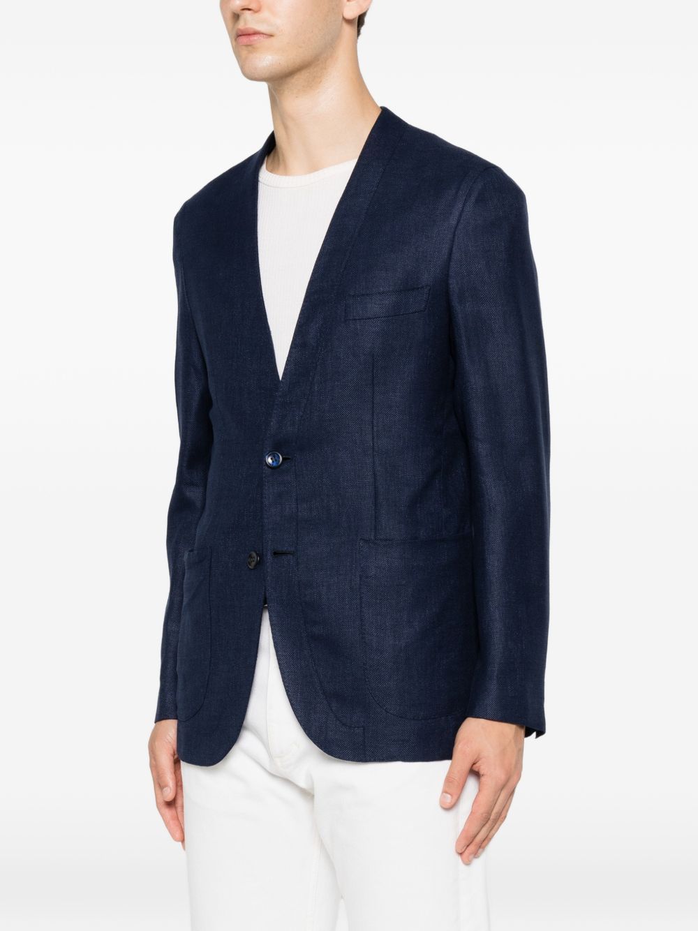 Brioni Men Linen And Silk Blend Jardigan