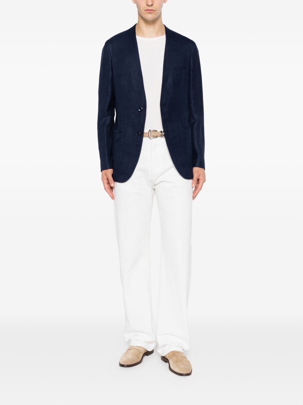 Brioni Men Linen And Silk Blend Jardigan