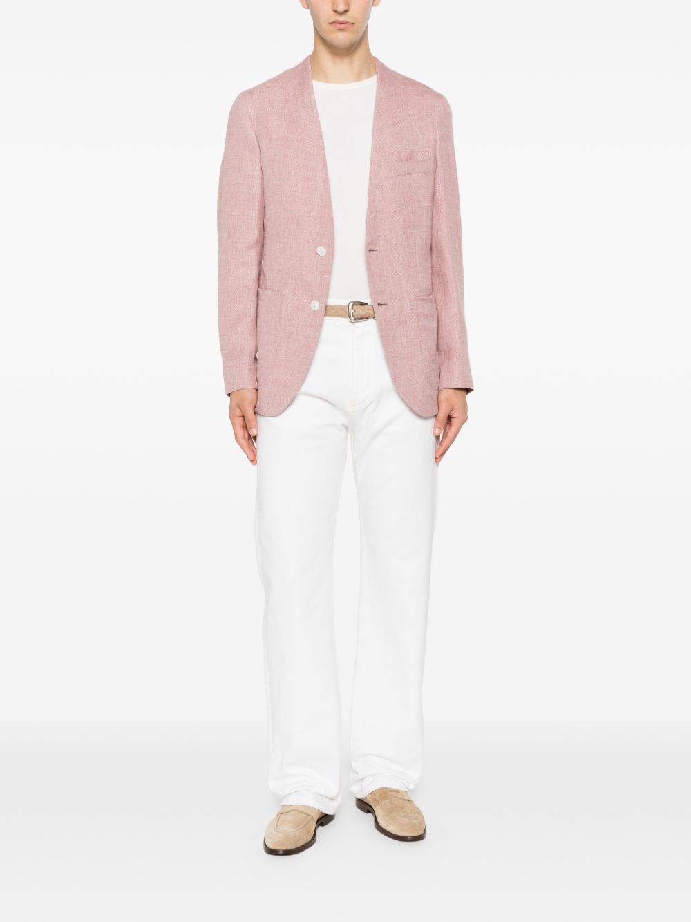 Brioni Men Linen And Silk Blend Jardigan