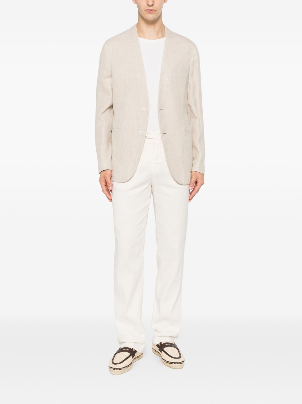Brioni Men Linen And Silk Blend Jardigan