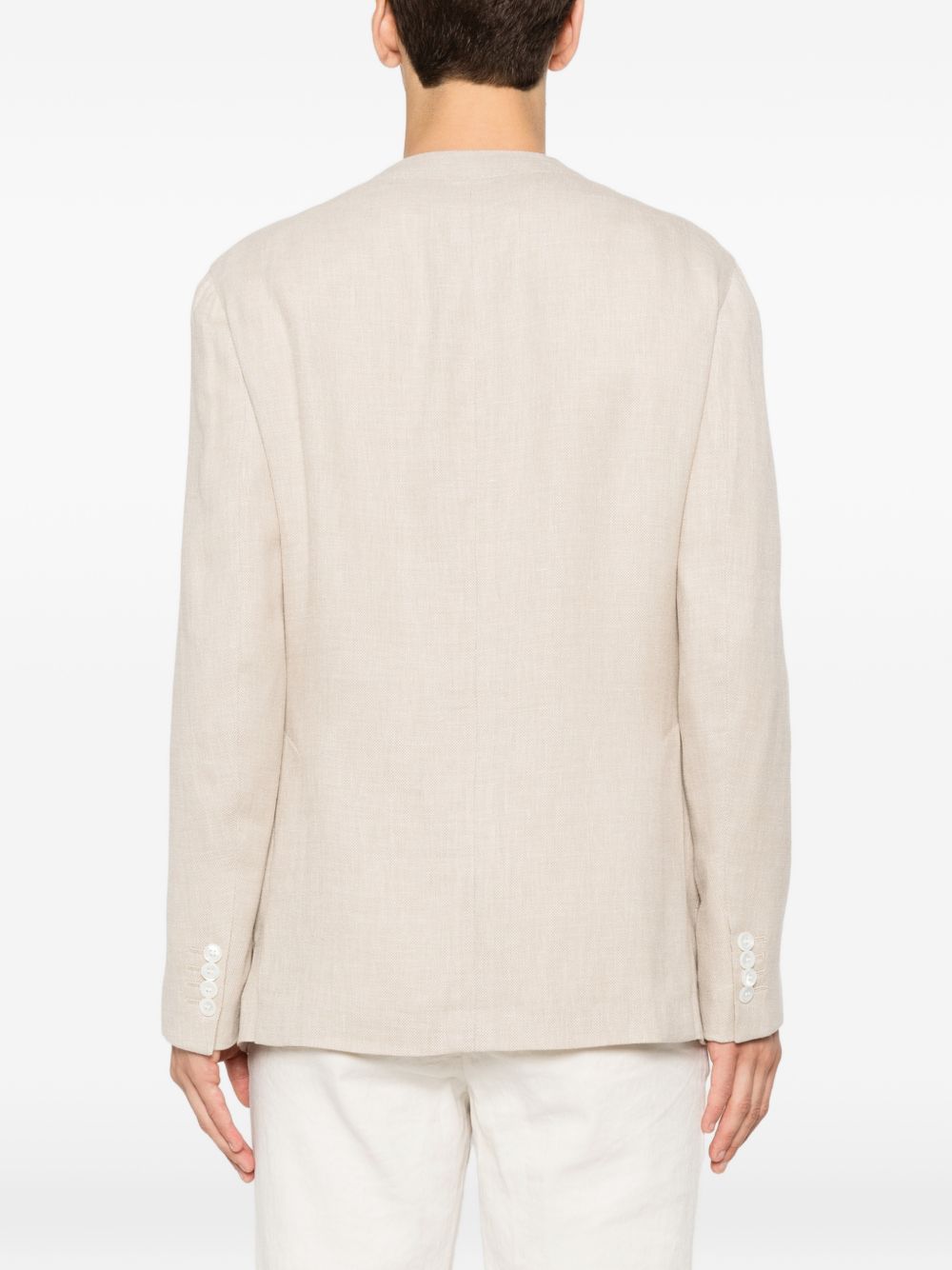 Brioni Men Linen And Silk Blend Jardigan