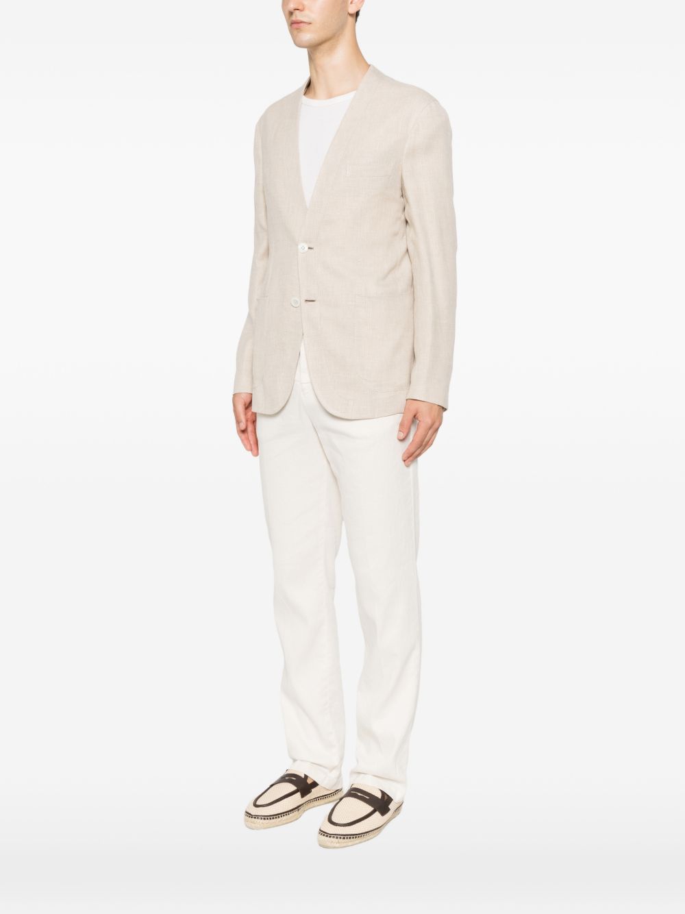 Brioni Men Linen And Silk Blend Jardigan