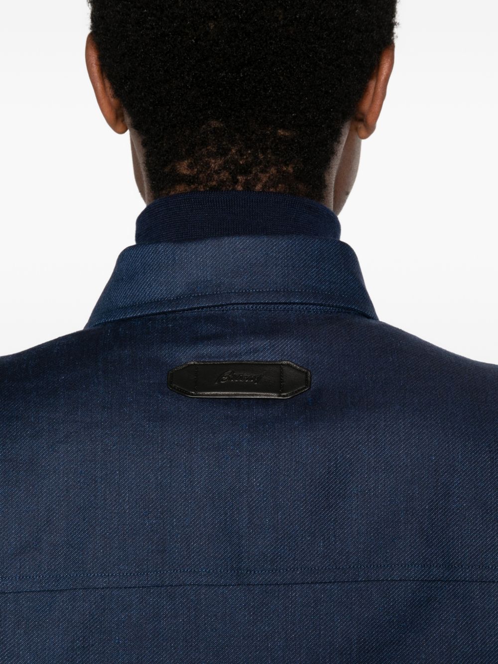Brioni Men Linen And Wool Blouson Jacket