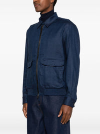 Brioni Men Linen And Wool Blouson Jacket