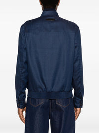 Brioni Men Linen And Wool Blouson Jacket