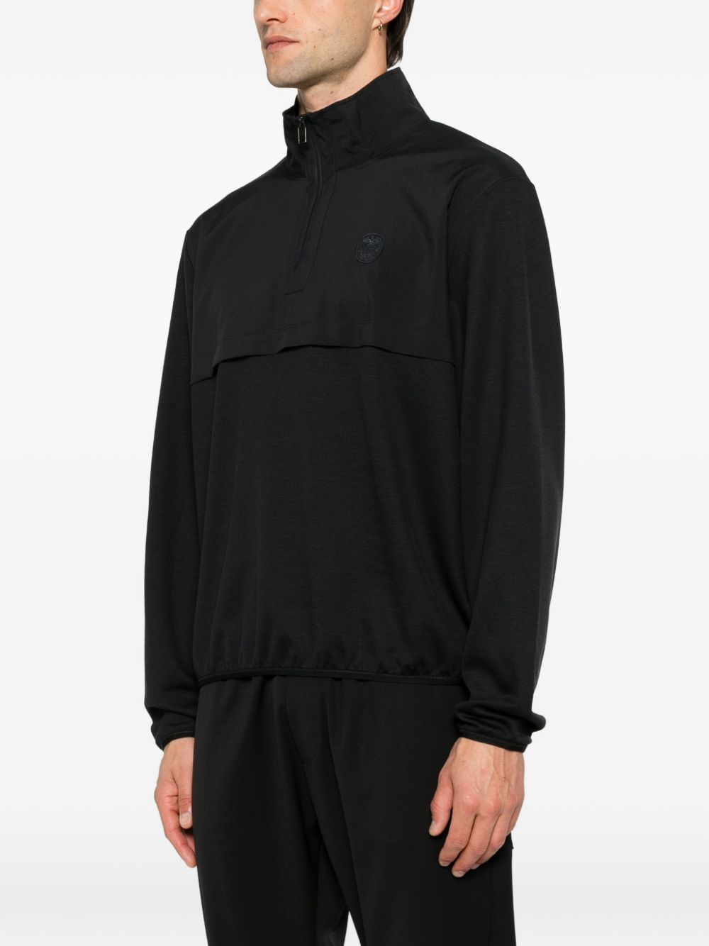 Brioni Men Wool Half-Zip High Neck Sweater