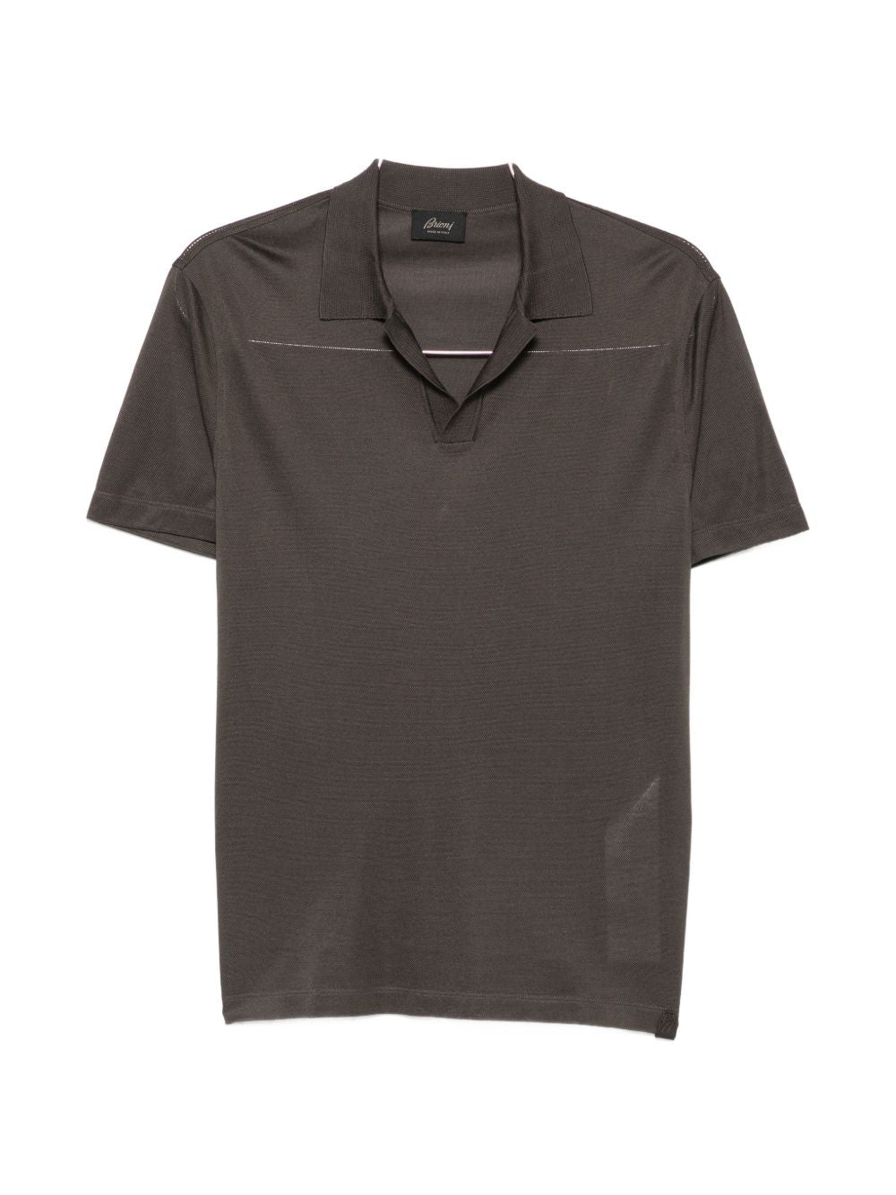 Brioni Men Piquet Silk Polo Shirt