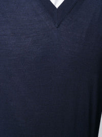 Brioni Men Wool Cashmere And Silk V-Necked Sweater