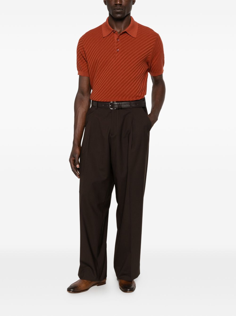 Brioni Men Cotton And Cashmere Polo Shirt