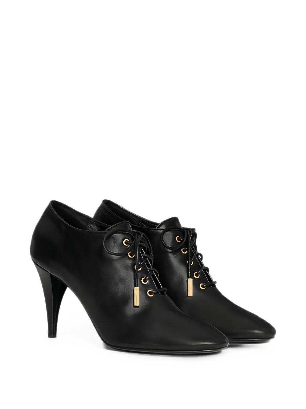 Celine Women Black Leather Ankle Boots