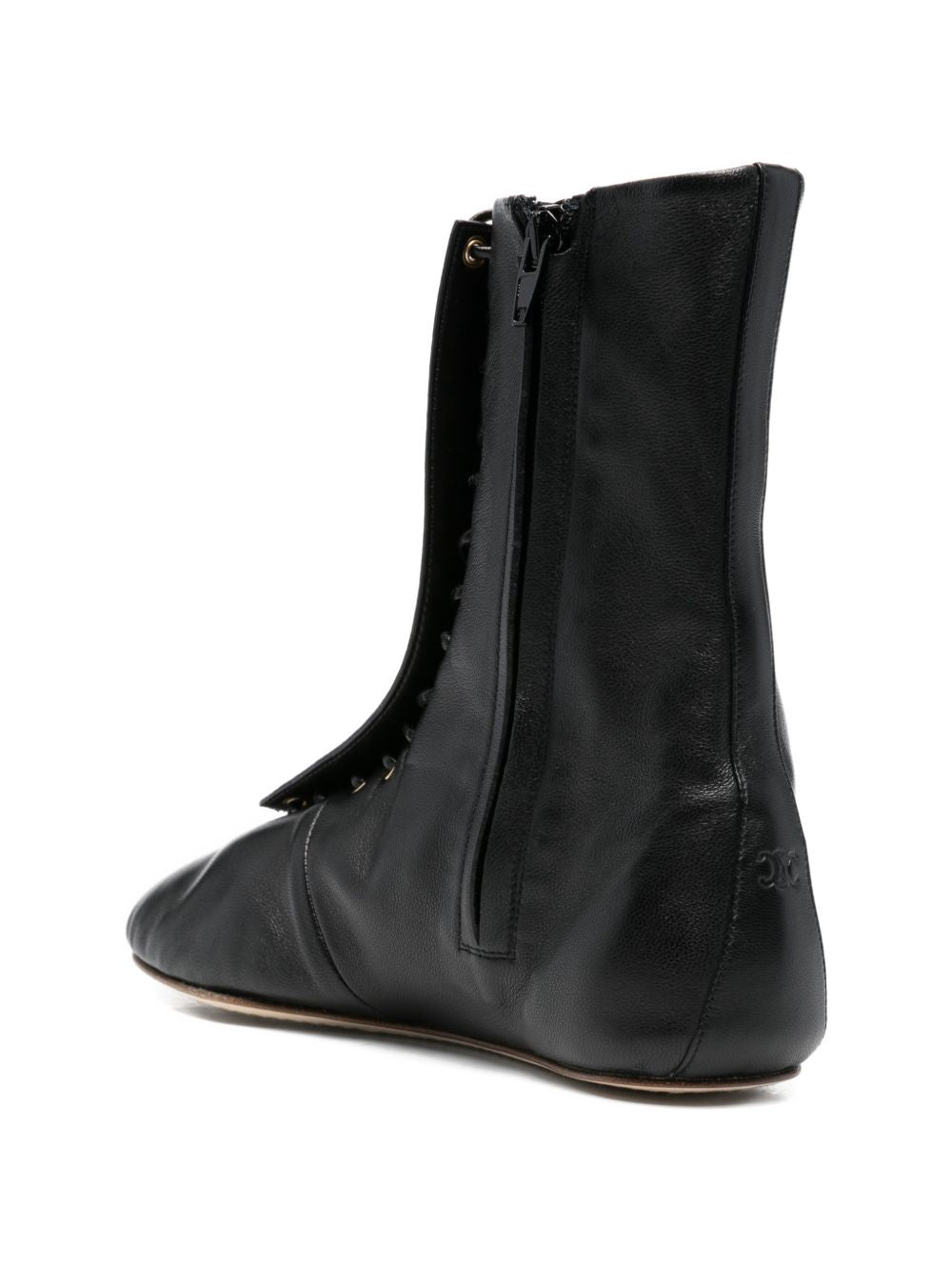CELINE Celine Women Leather Lace-Up Boots